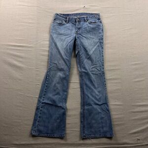 X2 Denim Laboratory Flare Leg Jeans Womens 10 Blue Medium Wash Stretch W10